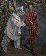Paul Cezanne Pierot and Harlequin painting